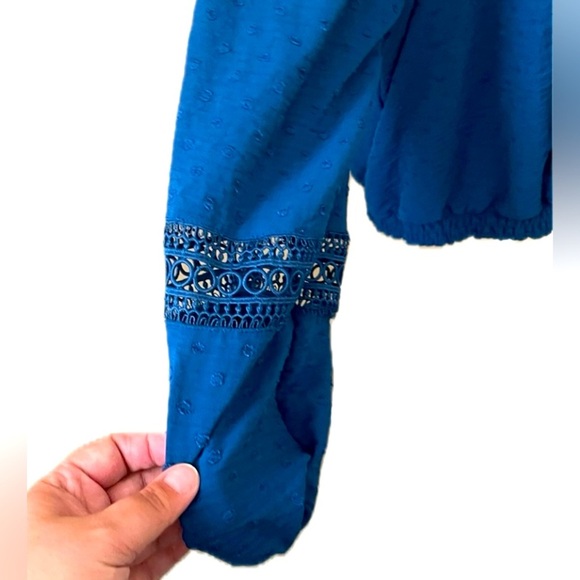 NWOT Lane Bryant Blue long sleeve crop top, size 28 - Picture 3 of 9